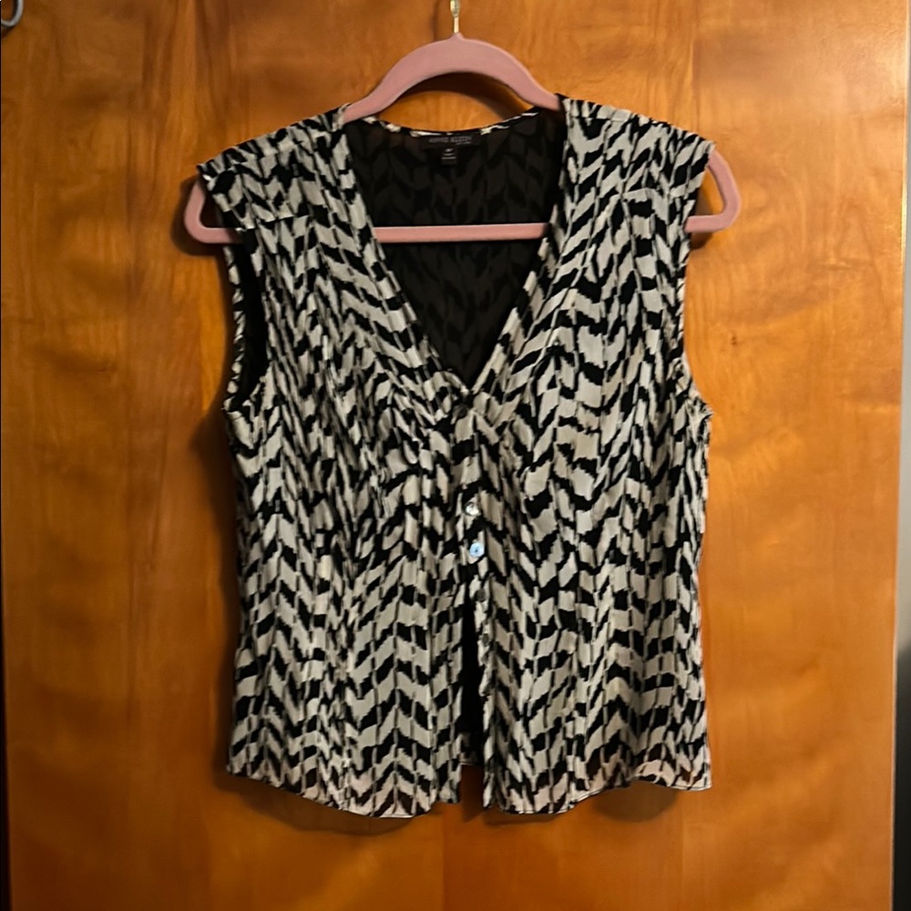 Dana Buchman Petite Zebra Print Sleeveless Blouse